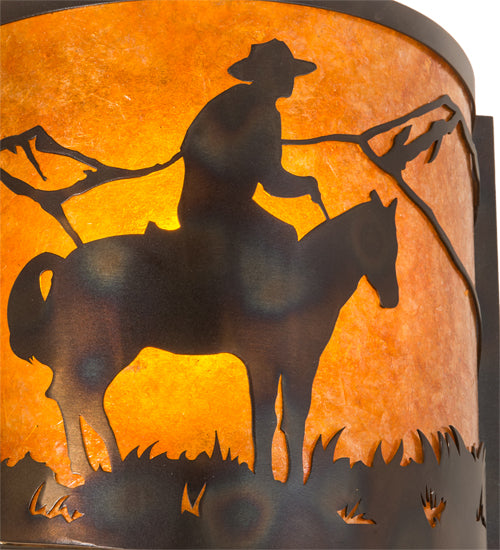 12" Wide Cowboy Wall Sconce