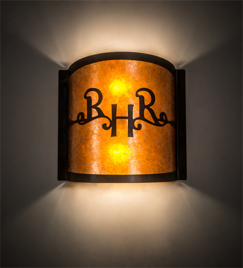 12" Wide Ridin Hy Personalized Wall Sconce