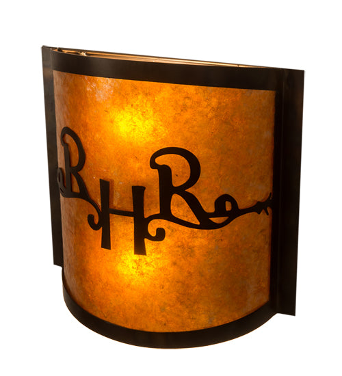 12" Wide Ridin Hy Personalized Wall Sconce