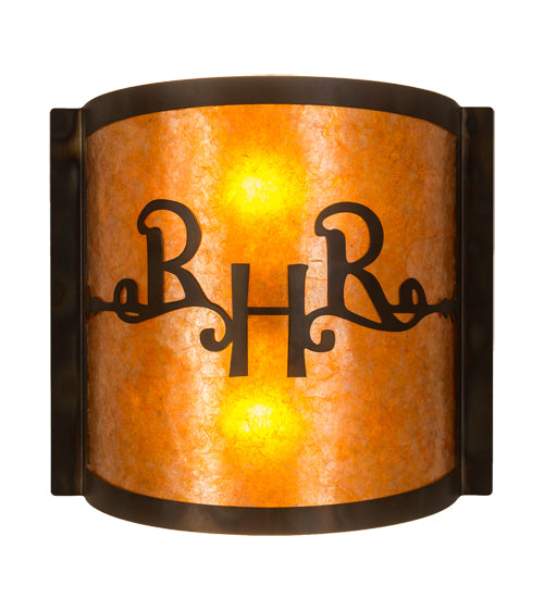 12" Wide Ridin Hy Personalized Wall Sconce