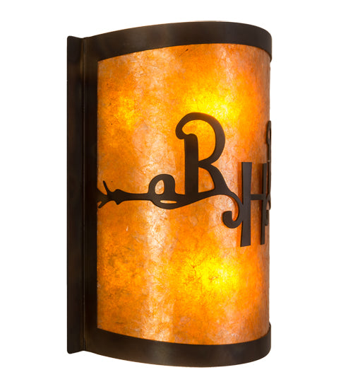 12" Wide Ridin Hy Personalized Wall Sconce