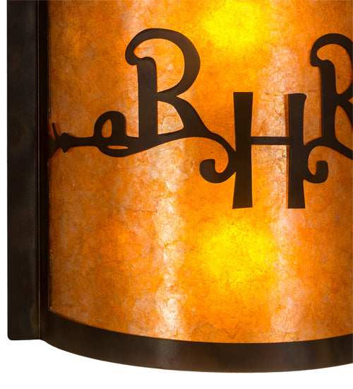 12" Wide Ridin Hy Personalized Wall Sconce