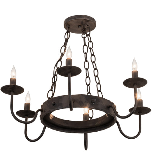 24" Wide Edinburgh 6 Light Chandelier