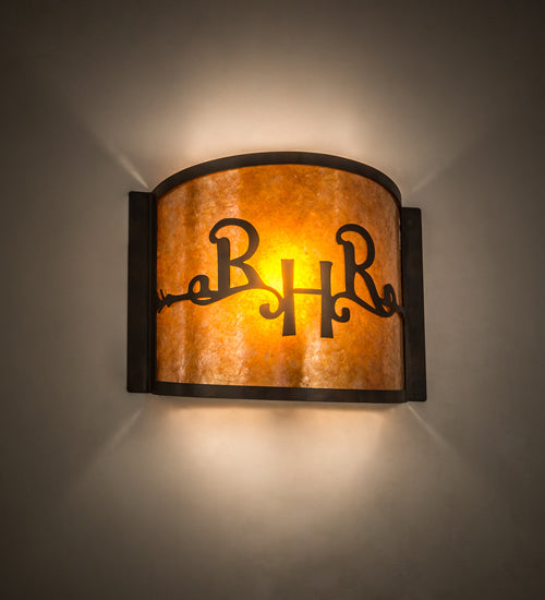 12" Wide Ridin Hy Personalized Wall Sconce