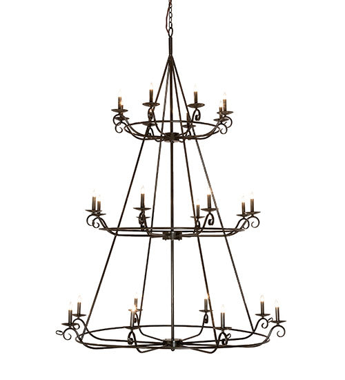 60" Wide Estrella 24 Light Three Tier Chandelier