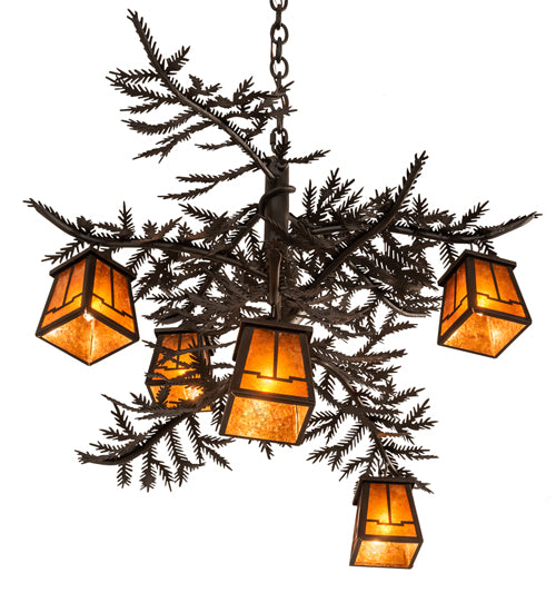 29" Wide Pine Branch Valley View 5 Light Chandelier