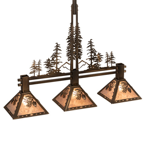 45" Long Tall Pines 3 Light Island Pendant