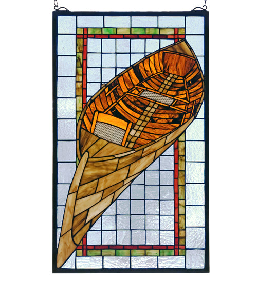 15" Wide X 25" High Guideboat Stained Glass Window