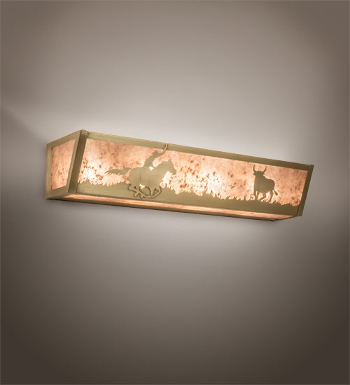 24" Wide Cowboy & Steer Vanity Light