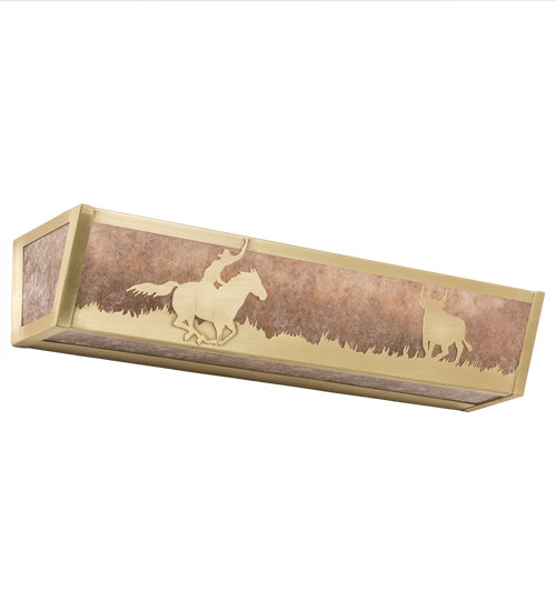 24" Wide Cowboy & Steer Vanity Light