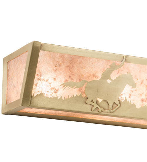 24" Wide Cowboy & Steer Vanity Light