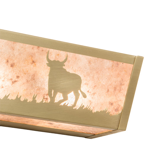 24" Wide Cowboy & Steer Vanity Light