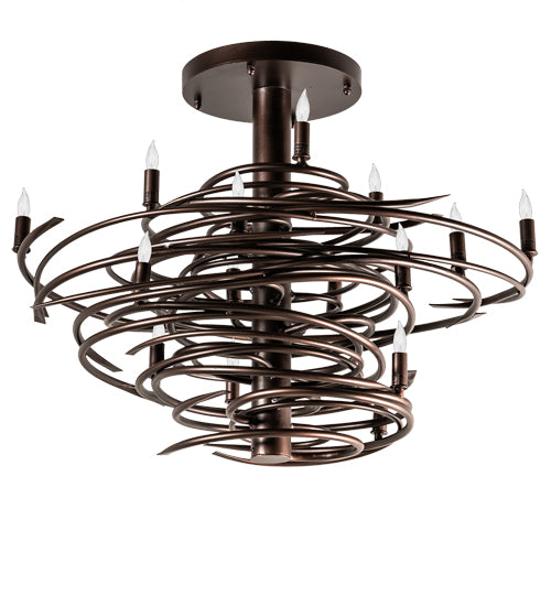 36" Long Cyclone 15 Light Chandelier