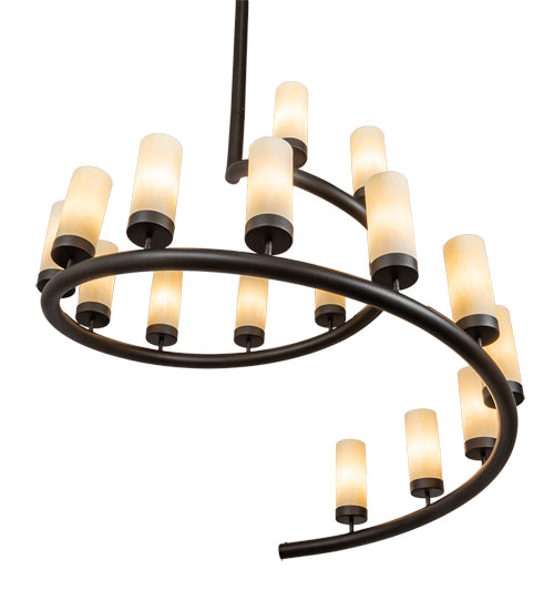 60" Wide French Horn 17 Light Chandelier