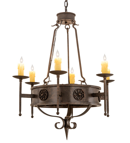 30" Wide Lorenzo 6 Light Chandelier