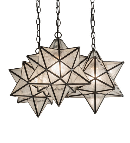 23" Wide Moravian Star 3 Light Cascading Pendant