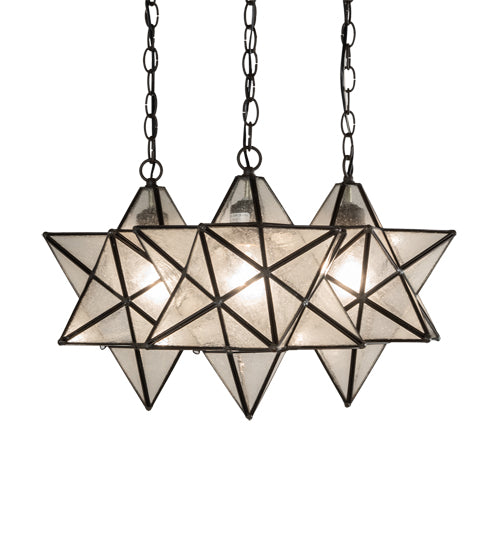 23" Wide Moravian Star 3 Light Cascading Pendant