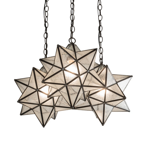 23" Wide Moravian Star 3 Light Cascading Pendant