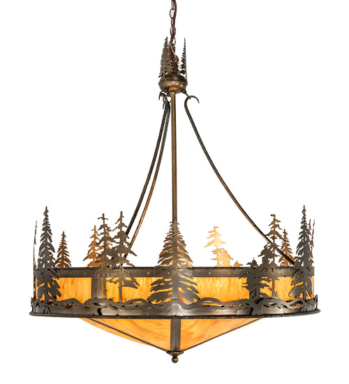 40" Wide Tall Pines Inverted Pendant