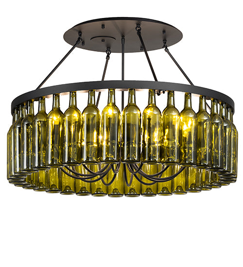 38" Wide Tuscan Vineyard Estate 36 Wine Bottle Chandelier