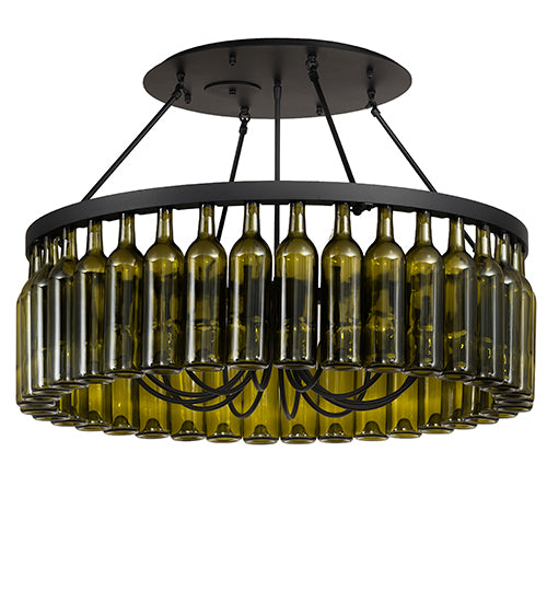 38" Wide Tuscan Vineyard Estate 36 Wine Bottle Chandelier