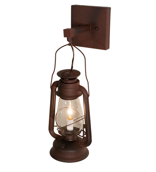 7" Wide Miners Lantern Wall Sconce