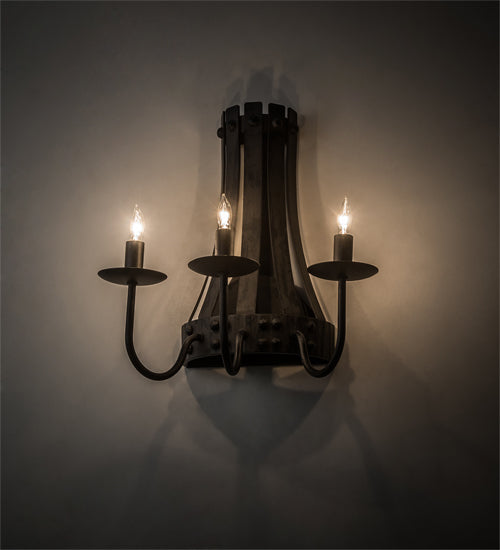 14" Wide Barrel Stave Wall Sconce