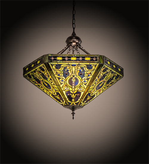 26" Wide Tiffany Elizabethan Inverted Pendant