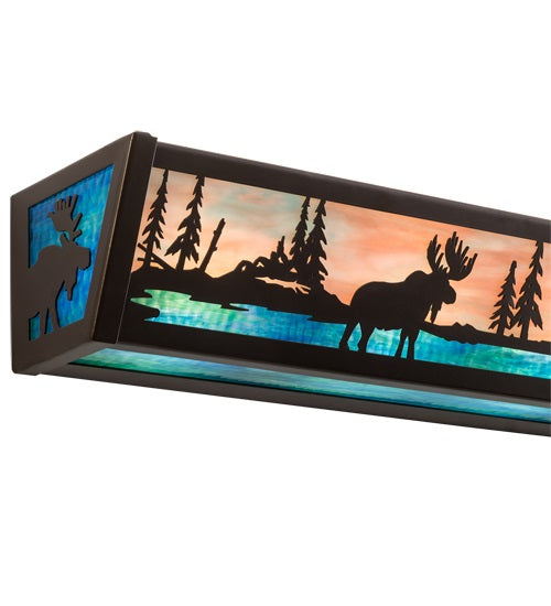 36" Wide Moose & Black Bear Vanity Light