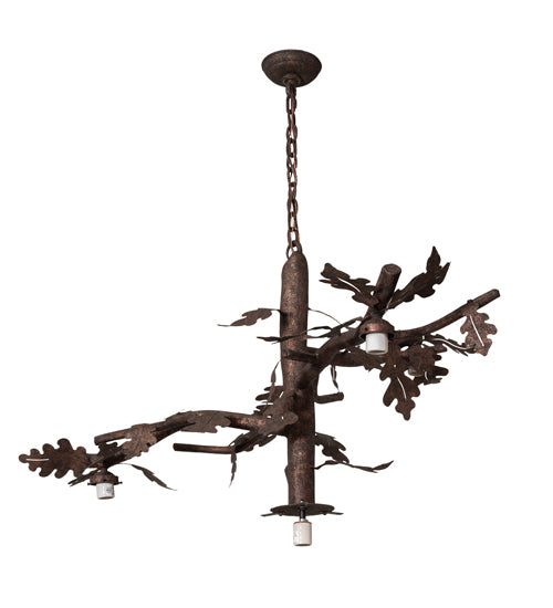 48" Wide Acorn Branch 4 Light Cascading Chandelier