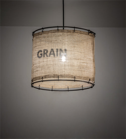 16" Wide Empire Grain Sack Pendant