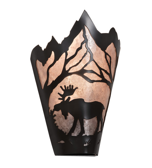 8" Wide Moose At Dawn Left Wall Sconce