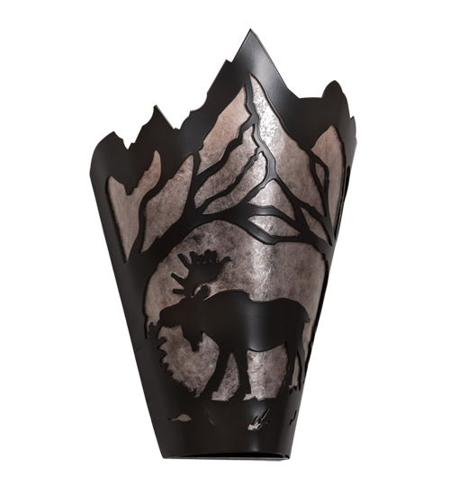 8" Wide Moose At Dawn Left Wall Sconce