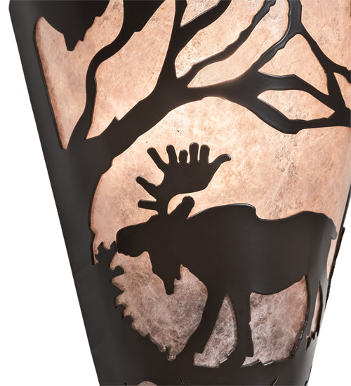 8" Wide Moose At Dawn Left Wall Sconce