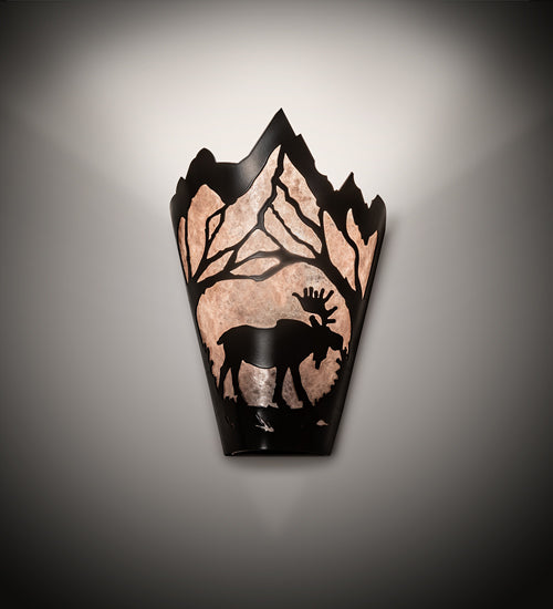 8" Wide Moose At Dawn Right Wall Sconce