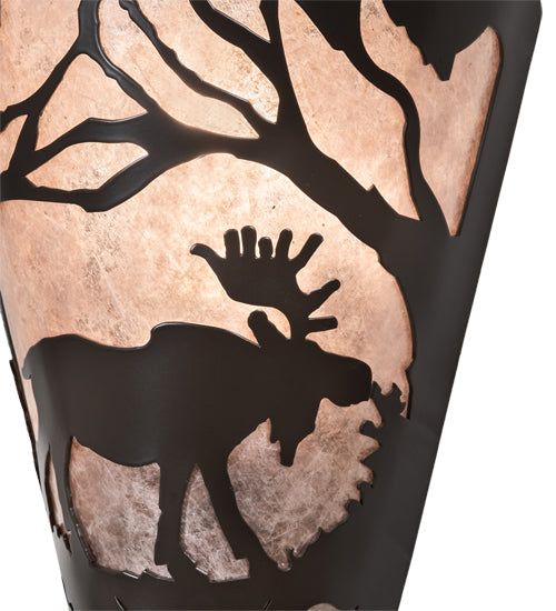 8" Wide Moose At Dawn Right Wall Sconce