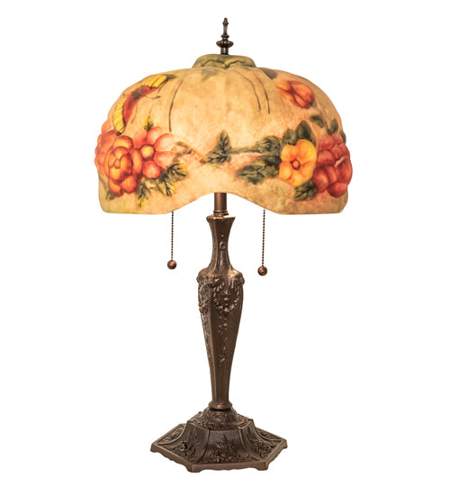 25" High Puffy Butterfly & Flowers Table Lamp