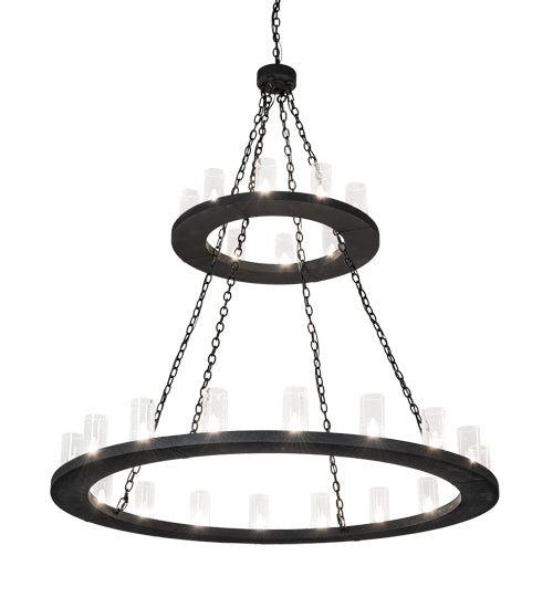 60" Wide Loxley 28 Light Two Tier Chandelier