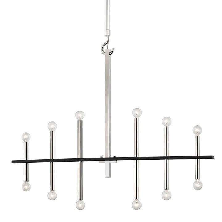 Colette Chandelier 36" - Polished Nickel/Dusk Black