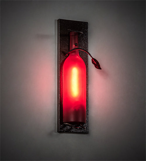 5" Wide Tuscan Vineyard Wine Bottle Wall Sconce