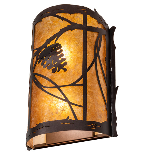 10" Wide Whispering Pines Left Wall Sconce