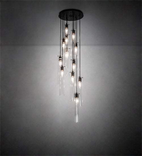 16" Wide Cilindro 12 Light Cascading Pendant