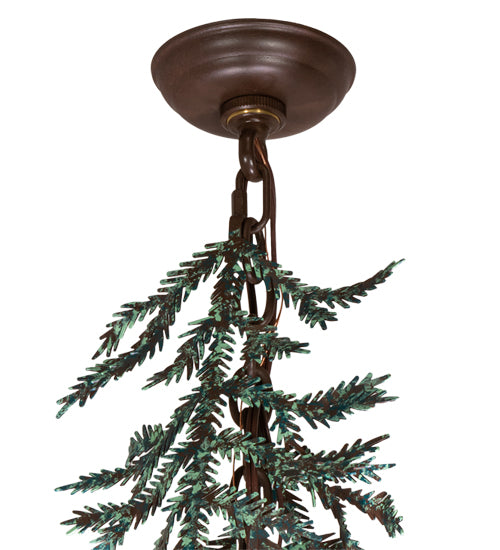 52" Long Pine Branch Valley View 12 Light Chandelier