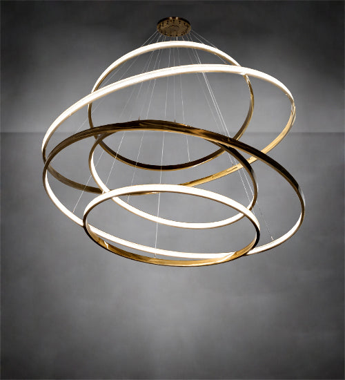 84" Wide Anillo 5 Ring Cascading Chandelier