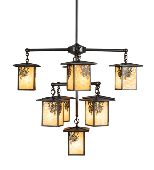 34" Wide Seneca Winter Pine 9 Light Chandelier