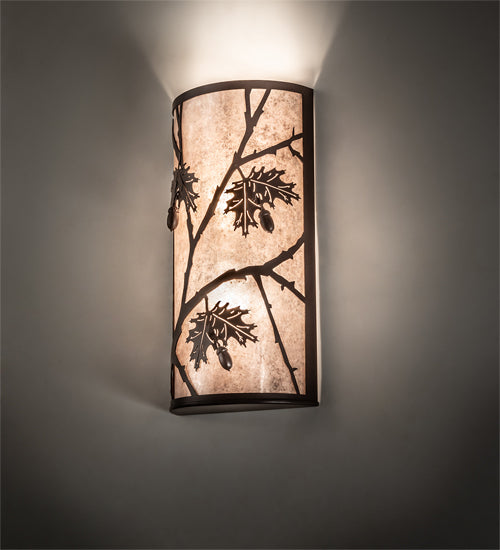 10" Wide Oak Leaf & Acorn Wall Sconce