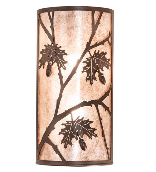 10" Wide Oak Leaf & Acorn Wall Sconce