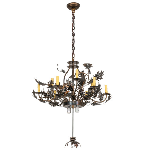 34" Wide Oak Leaf & Acorn Chandelier Hardware