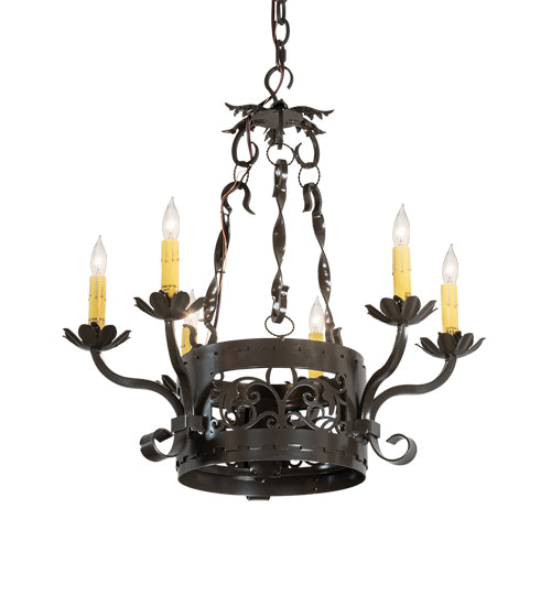 24" Wide Dragone 6 Light Chandelier