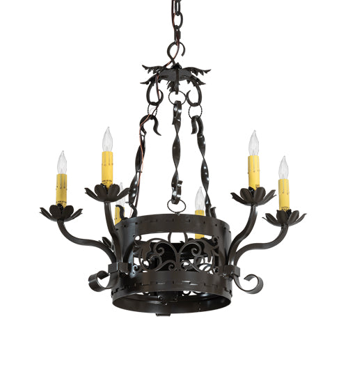 24" Wide Dragone 6 Light Chandelier